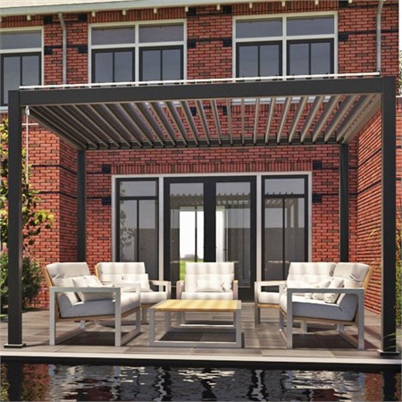 Pergola anthrazit f&uuml;r Ihren Garten. Qualitativ hochwertig, aus Aluminium und einfach zu montieren.