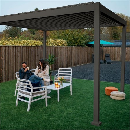Pergola anthrazit f&uuml;r Ihren Garten. Qualitativ hochwertig, aus Aluminium und einfach zu montieren.